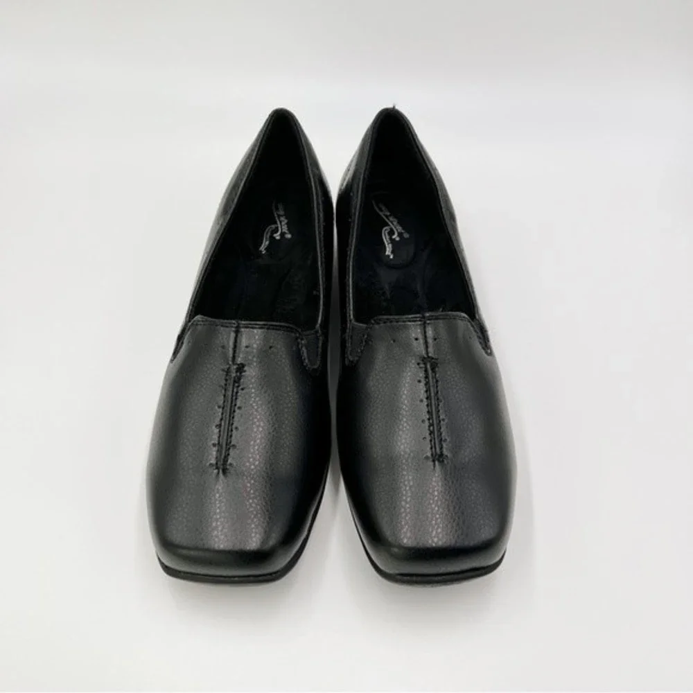 8WW 8 XW EXTRA WIDE Easy‎ Street Purpose Black Faux Vegan Leather Loafers Shoes